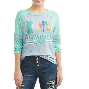 Juniors I love St Paddy's Day Patrick's Day T-shirt Size XS Sm Med L XL  NWT